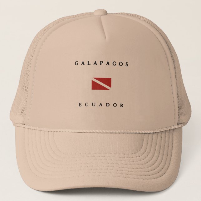 Galapagos Ecuador Dive Flag Trucker Hat (Front)