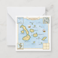 Galapagos Islands Map with Ornate Frame
