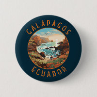 Galapagos Islands Retro Distressed Circle