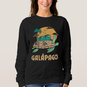 Galapagos Islands Sea Turtle Surfing Beach Sweatshirt