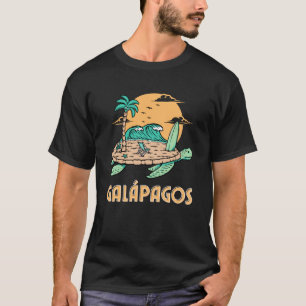 Galapagos Islands Sea Turtle Surfing Beach T-Shirt