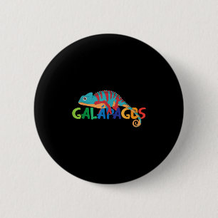 Galapagos Islands Summer Colourful Chameleon Exoti 6 Cm Round Badge