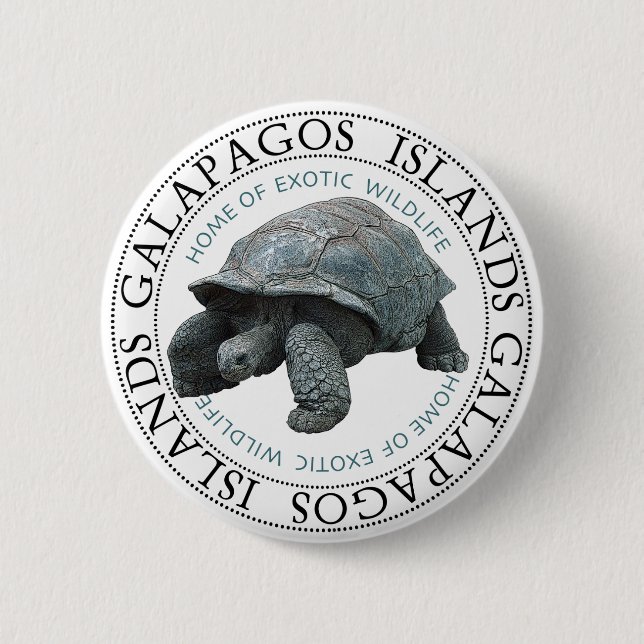 Galapagos Islands Tortoise 6 Cm Round Badge (Front)