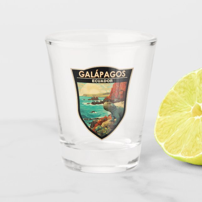 Galapagos Islands Travel Art Vintage Shot Glass (Front)