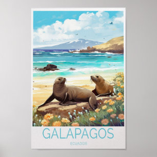 Galapagos Islands Travel Poster