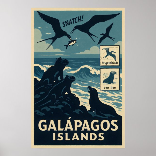 Galápagos Islands Wildlife Poster (Front)