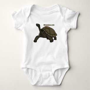 Galapagos land tortoise illustration baby bodysuit
