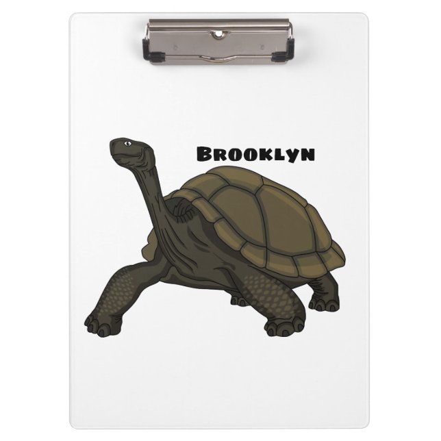 Galapagos land tortoise illustration clipboard (Front)
