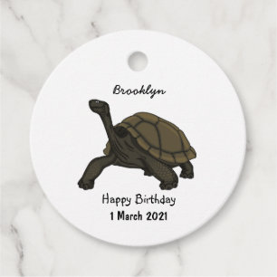 Galapagos land tortoise illustration favour tags