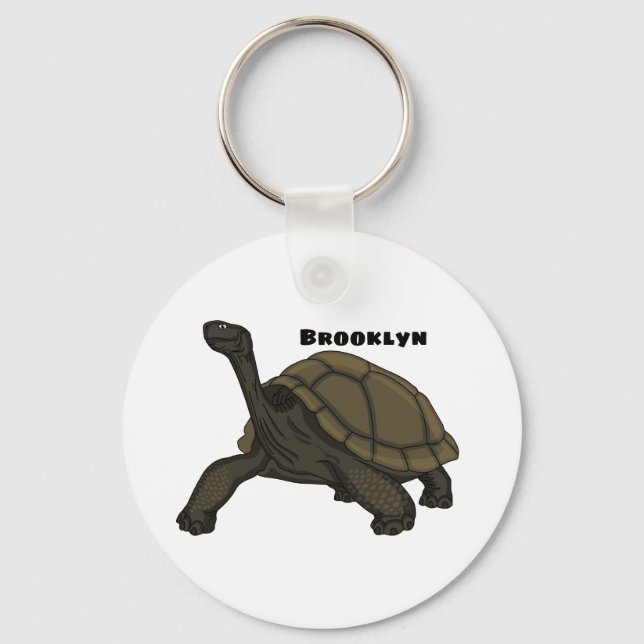 Galapagos land tortoise illustration  key ring (Front)