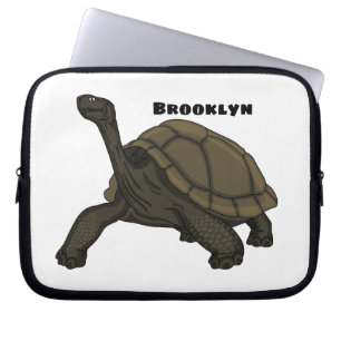 Galapagos land tortoise illustration laptop sleeve