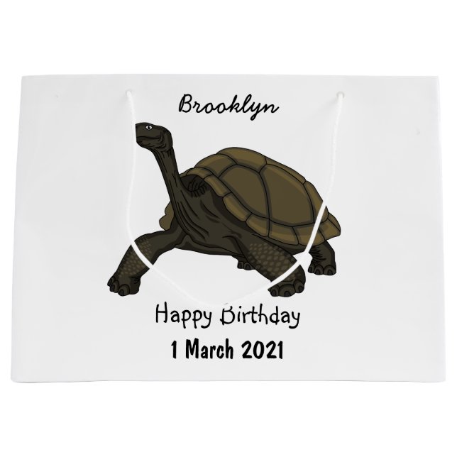 Galapagos land tortoise illustration  large gift bag (Front)