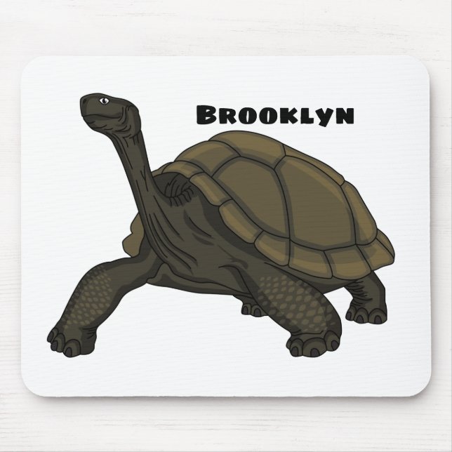Galapagos land tortoise illustration mouse pad (Front)