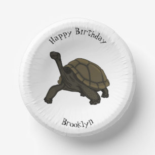 Galapagos land tortoise illustration  paper plate