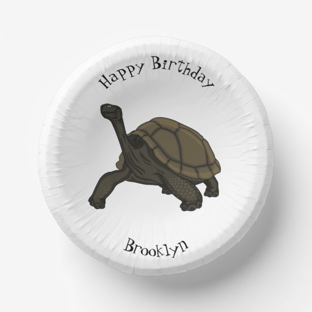 Galapagos land tortoise illustration  paper plate (Front)
