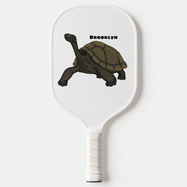 Galapagos land tortoise illustration  pickleball paddle (Front)