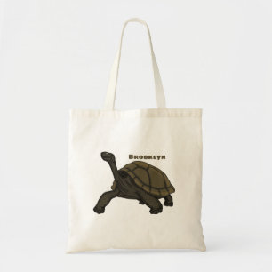 Galapagos land tortoise illustration tote bag