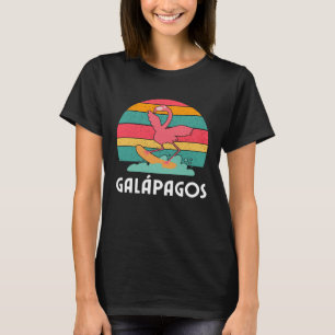 Galapagos Souvenir Flamingo Surfing T-Shirt