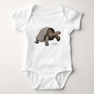 Galapagos tortoise cartoon illustration baby bodysuit