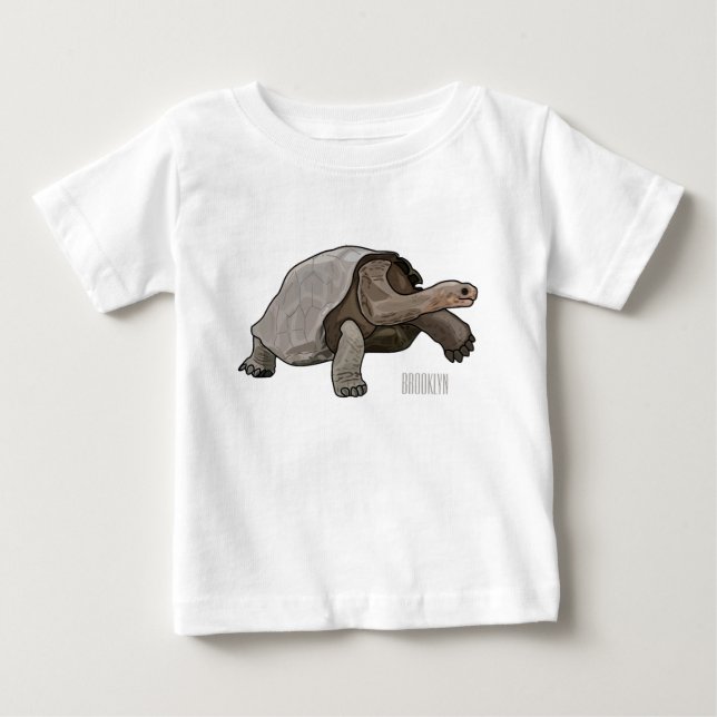 Galapagos tortoise cartoon illustration baby T-Shirt (Front)