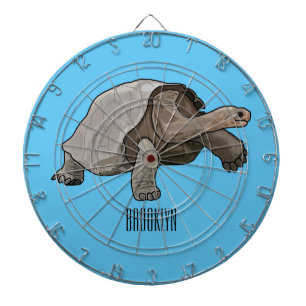 Galapagos tortoise cartoon illustration dartboard