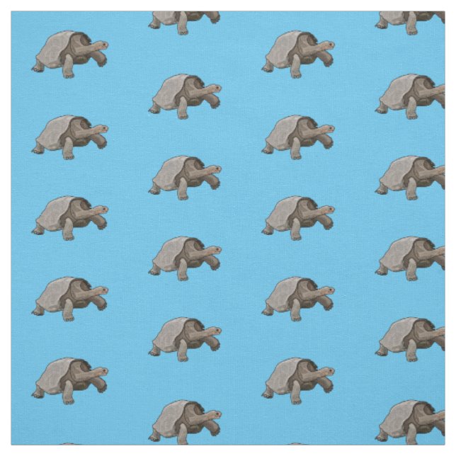 Galapagos tortoise cartoon illustration fabric (Swatch)