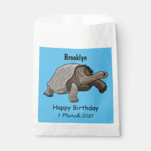 Galapagos tortoise cartoon illustration favour bags