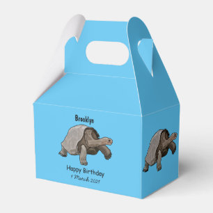 Galapagos tortoise cartoon illustration favour box