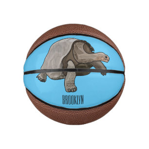 Galapagos tortoise cartoon illustration mini basketball