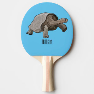 Galapagos tortoise cartoon illustration ping pong paddle