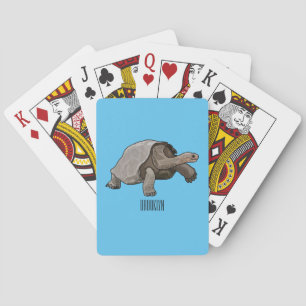 Galapagos tortoise cartoon illustration playing cards