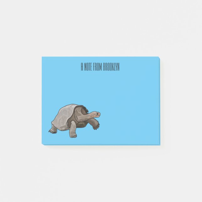 Galapagos tortoise cartoon illustration post-it notes (Front)