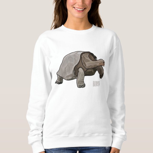 Galapagos tortoise cartoon illustration sweatshirt (Front)