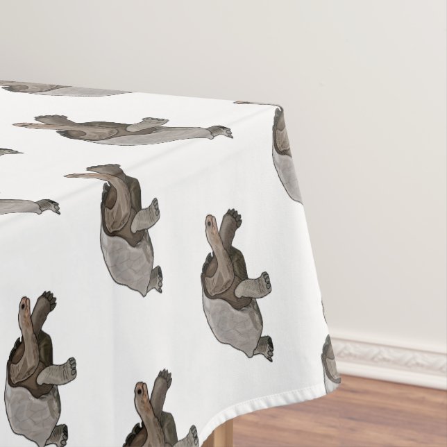 Galapagos tortoise cartoon illustration tablecloth (In Situ)