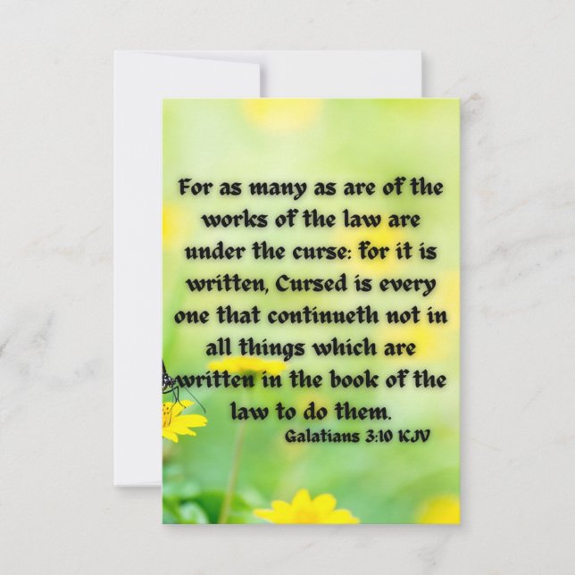 Galatians 3:10 KJV Bible Verse Pic Flat Greeting Card (Front)