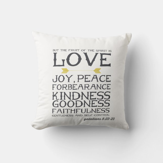 Galatians 5 22-23 | Bible Verse Art Cushion (Front)