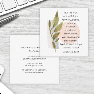 Galatians 5:22-23 Christian Geometric Modern Square Business Card