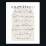 Galatians 5:22-23 Minimal Boho Beige Arch Script Poster<br><div class="desc">But the fruit of the Spirit is love,  joy,  peace... . -Galatians 5:22-23 Minimal Boho Beige Arch Script</div>