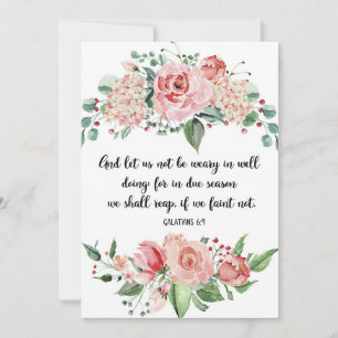Galatians 6:9, Scripture, Bible Art, Watercolor Announcement