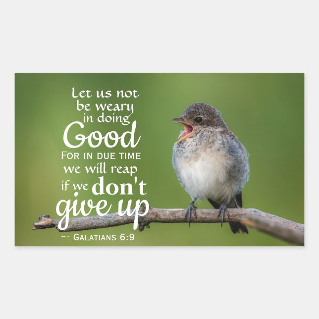 Galatians 6:9 We will reap if we don't give up Rectangular Sticker (Front)