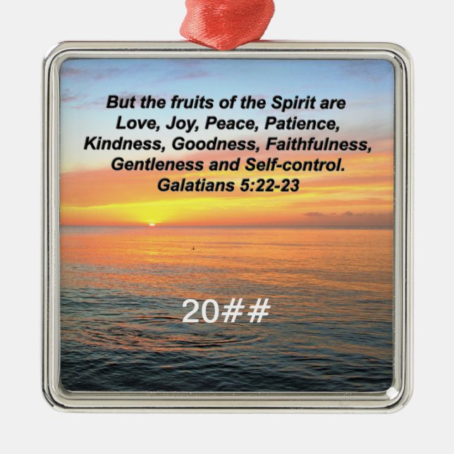 GALATIANS FRUIT OF THE SPIRIT BIBLE VERSE METAL TREE DECORATION (Front)