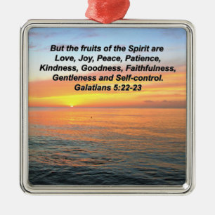 GALATIANS FRUIT OF THE SPIRIT BIBLE VERSE METAL TREE DECORATION