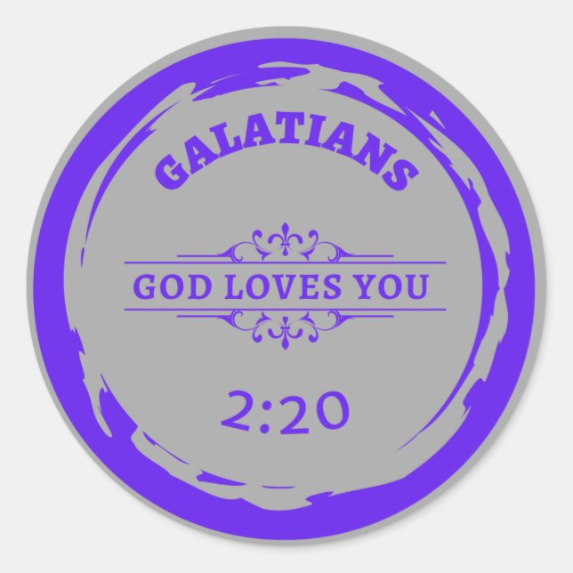 Galatians "GOD LOVES YOU" CLASSIC ROUND STICKER (Front)