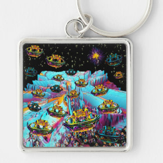 Galaxia Veeslia Airport Key Ring