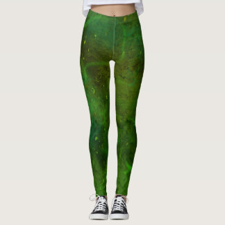 "Galaxia Verde" Abstract Leggings