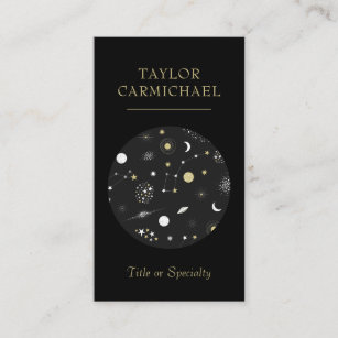 Galaxies and Stars Black Space Business Card