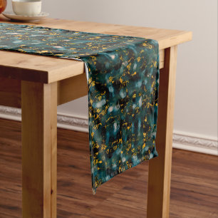 Galaxies Black Blue & Gold Long Table Runner
