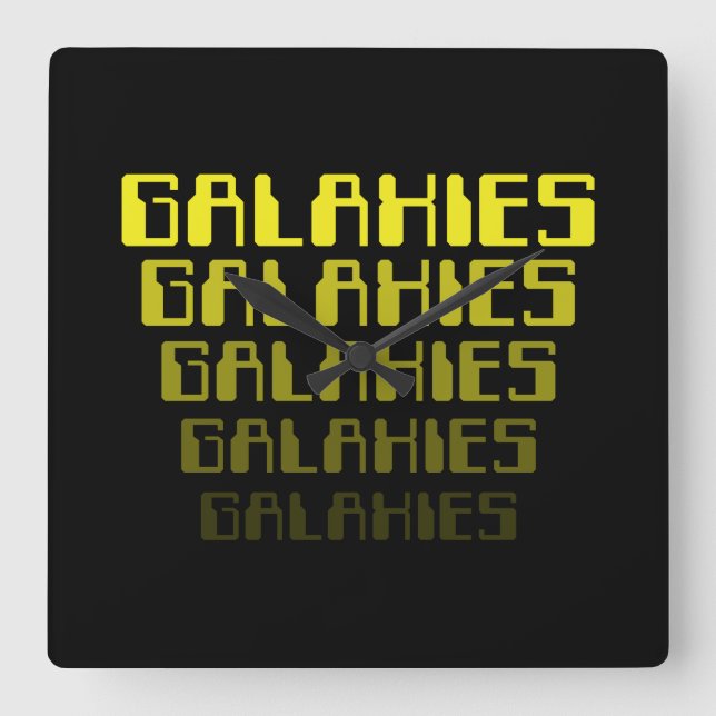 GALAXIES GALAXIES GALAXIES GALAXIES GALAXIES SQUARE WALL CLOCK (Front)