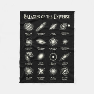 Galaxies Of Universe Vintage Space Astronomy Chart Fleece Blanket