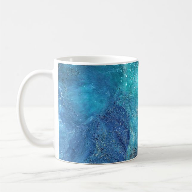 Galaxy 3 Soft Blue Abstract Mug (Left)